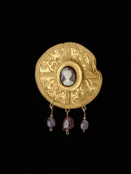 Broche à disque, de Bénévent, Campanie, anglo-saxon, 7ème siècle